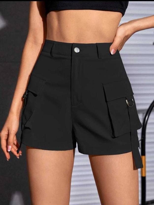 Black Cotton Shorts