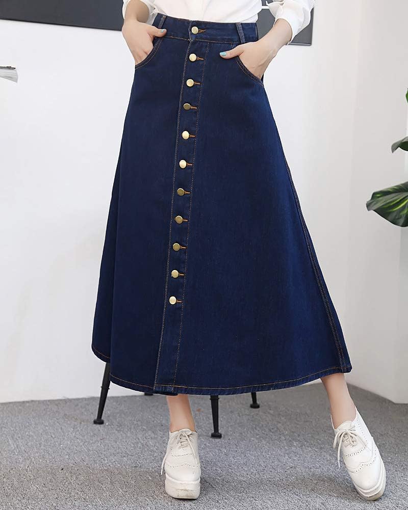 Navy Denim Skirt